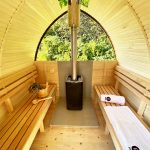 igloo sauna with tub interio