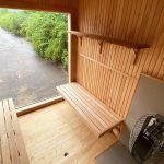 timber frame sauna interior
